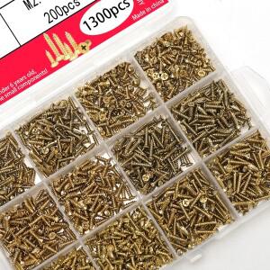 1300개 도금 필립스 호환 헤드 카운터싱크 셀프 드릴링 나사 M2/M2.5(6mm/8mm/10mm) 크기 하드웨어/DIY 프