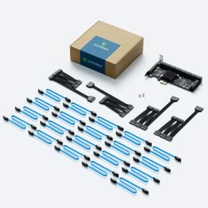 20포트 SATA 3.0 PCIe 확장 카드 데스크톱 PC 서버 NAS용 6Gbps X1 인터페이스 수납함 컨트롤러