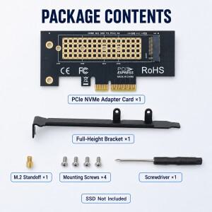히트싱크가 포함된 NVMe M.2 SSD PCIe X4 어댑터 카드 데스크탑 PC 내부 수납함 업그레이드 2242 2260 드라