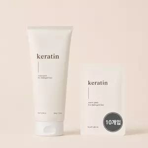 나투리아 케라틴 워터팩 250ml + 50ml 헹구지않는 트리트먼트 헤어 에센스