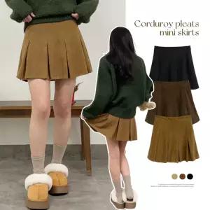 [겨울치마/속바지O] 따뜻한 코듀로이 골덴 플리츠 미니스커트 3color