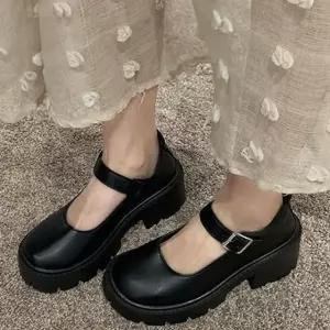 버클 데일리 구두 신발 통굽 여성 키높이 펌프스힐 AWE42B8D