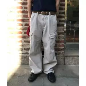 LEIRE 가먼트 다잉 커브드 카고 팬츠 [라이트베이지]
