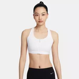 Nike 나이키 스우시 프런트 지퍼 여성 미디엄 서포트 패드 스포츠 브라 FN2732