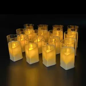 LED 하트 흔들리는 촛불 양초 조명 티라이트 캔들 12P