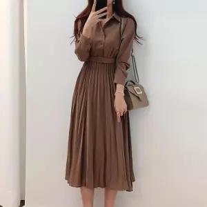 가볍고 부드러운 데일리 플리츠 주름 원피스