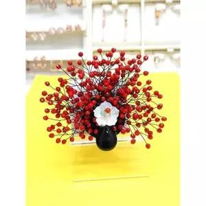 로뎀 세이브존05 Hand Made 산호 오닉스 부채 브로치01 SZRDA23030052