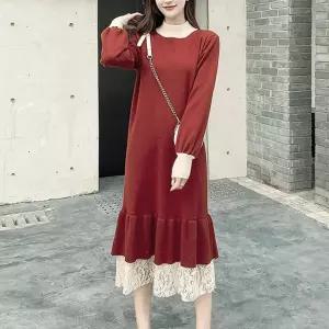 투톤 레이스프릴 원피스 20대 여친룩 데일리 청순코디