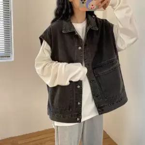 데일리룩 H.LINE 여성 워싱 데님 스트릿 무드 베스트