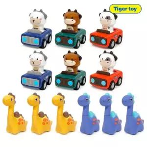 푸쉬동물 공룡차 자동차 푸쉬카 동물차 미니카 경주놀이 푸시카 12p 캐릭터 모형 세트