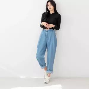 [리빌모아]여자 오버핏 배기 청바지 부츠컷 와이드 일자 블랙진 데님 팬츠 여성청바지DJW-JEA-SHSSGWJ25D-