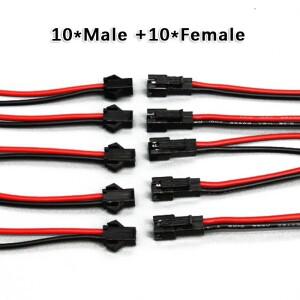 5/10 쌍 2.54mm SM 2 핀 커넥터 LED 스트립 라이트 용 남성 여성 플러그 24AWG 와이어 케이블