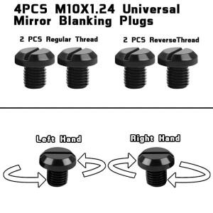[호환품]4개입 CNC 알루미늄 미러 홀 플러그 M10x1.25 좌우 나사산 블랭킹 스크류 볼트 범용 바이크 오토바
