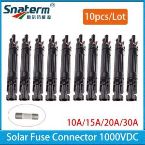 태양광 커넥터 10A 15A 20A 30A DC 퓨즈 패널 시스템용 인라인 있는 1000V TUV 방수