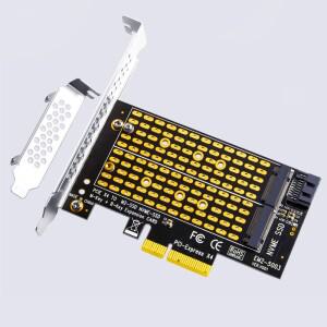 PCIE-M2 SSD 어댑터 M.2 NVME M 키-PCI Express 4.0 X4 + SATA B 키-SATA3.0 라이저 카드(2230 2242 2260
