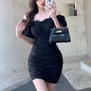 슬림 스판 원피스 오프숄더 스퀘어넥 여름 바캉스