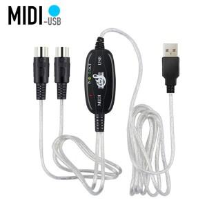 [호환품]MIDI to USB IN-OUT 음악 PC 5 핀 전자 키보드 오디오 변환기 어댑터 코드 뮤지컬 즐거운 악기 용