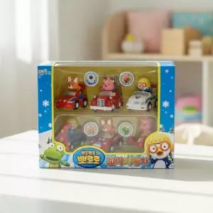 뽀로로 꼬마자동차 미니카 6종세트 풀백카 소방차 경찰차 기차 미니어처 장난감차 캐릭터