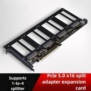 [호환품]PCIe 5.0 x16 4포트 U.2/EDSFF E1.S/E3.S (SFF-TA-1002) 하드 드라이브 스플리터 어댑터 확장 카드