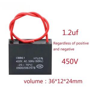 WZ-1.2uF 450V CBB61 팬 커패시터 1.2μF 시동 모터