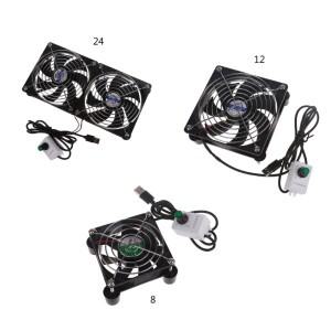 교환 가능 메쉬 커버 고성능 USB 팬 - 8cm12cm 24cm 무한 속도 조절 3000rpm