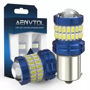 AENVTOL 2pcs Caus S25 1156 BA15S P21W LED 전구 백업 역방향 조명 주행 등 브레이크 방향 지시등 오류