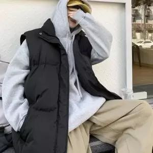 남성 오버핏 패딩조끼 캐주얼 퀼팅 자켓 데일리 간절기 겨울 방한 이너 베스트