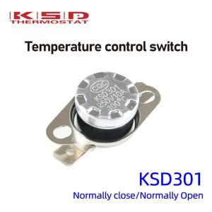 KSD301 0C-350C 학위 10A 250V 정상 폐쇄 개방 온도 스위치 조절기 45C 75C 85C 95C 105C