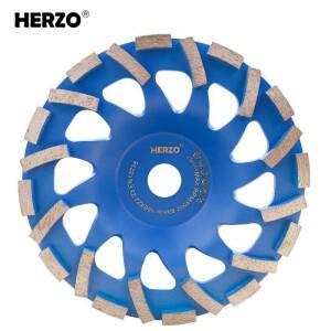 HERZO 7인치/180MM 다이아몬드 연삭 컵 휠 디스크 세그먼트형 터보 콘크리트 석조 석 연마 공구
