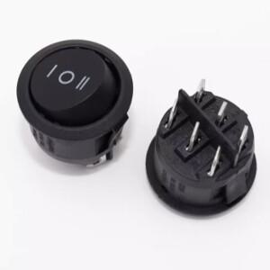 1pcs KCD1 20mm 라운드 스위치 6PIN ON-OFF-ON 3 로커 10A 125V