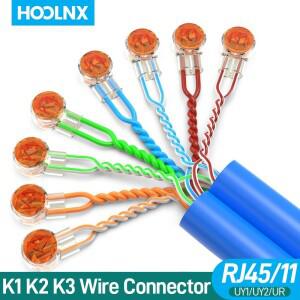 Hoolnx K1 K2 K3 커넥터 UY1 UY2 UR 와이어 방수 RJ45 RJ11 전화 스플라이스 네트워크 케이블 터미널