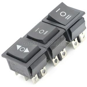 1PCS KCD4 25X31mm 블랙 로커 스위치 6 핀 3 ON-OFF-ON 이중 리셋/래치 16A 250V 20A 125VAC