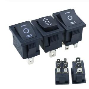 1pcs KCD1 미니 블랙 3 핀/6 핀 On/Off/On 로커 스위치 AC 6A/250V10A/125V