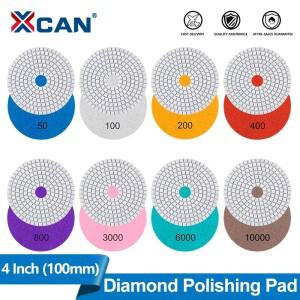 XCAN 4 인치 50-10000 그릿 다이아몬드 연마 패드 화강암 석재 콘크리트 석 용 100mm 습식/건식 샌딩 연삭