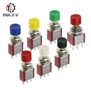 고 6mm 3/6Pin 2 위치 미니 순간 자동 복귀 푸시 버튼 ON OFF 5A125V/2A250V 토글