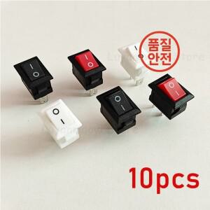 10Pcs 푸시 버튼 스위치 SPST 2Pin 3A 250V KCD11 스냅인 On/Off 로커 10x15mm