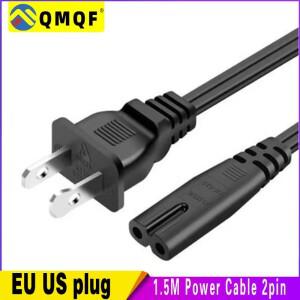 QMQF EU US 1.5M 전원 케이블 Dell 노트북 충전기 용 2pin IEC320 C7 연장 코드 캐논 호환 Epson 프린터 라