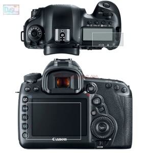 캐논 호환 EOS 5D Mark IV MK4 용 자체 접착 유리 메인 LCD + 정보 어깨 상단 화면 보호기 가드 커버