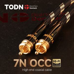 [호환품]TODN 디지털 오디오 동축 케이블 75Ω 7N OCC 고급 RCA to 남성 스테레오 스피커 하이파이 서브우