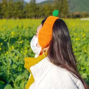 제주 감귤 뜨개 귀도리 마개 여성 어린이 공용패션마개 퍼마개 퍼마게 이어워머 방한용마개 겨울마개 니트