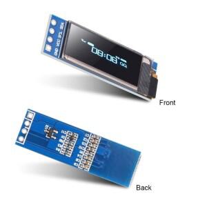 I2C OLED 디스플레이 모듈 0.91 인치 SSD1306 Arduino 용 흰색/파란색 스크린 드라이버 DC 3.3V ~ 5V