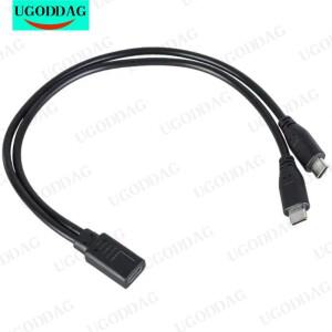 USB C타입 분배기 Y 케이블 1개 암-2개 수 연장 PC 휴대폰 핸드폰 차량용 충전 어댑터 변환기