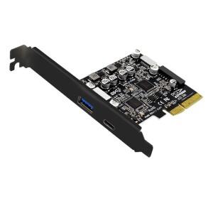 10Gbps PCIe-USB 3.2 Gen 2 허브 카드 4포트 데스크탑 어댑터(Type-A/C SATA 전원 포함) PC 확장용 UASP 지