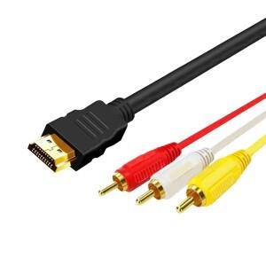 1.5m 비디오 오디오 AV 케이블 HDMI 호환 남성 3 RCA 어댑터 스테레오 변환기 구성 요소 TV HDTV DV PC