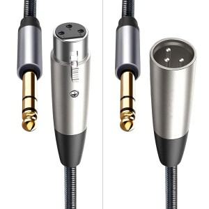밸런스드 1/4 TRS 6.5mm 남성 - XLR 인터커넥트 케이블 XLR(3핀) 오디오 브레이디드 (기타 마이크 스피커