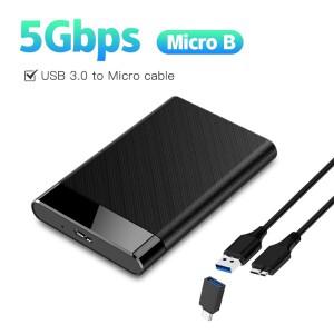 USB 3.0 HDD 인클로저 2.5 SATA 외장 하드 드라이브 케이스 인치 SSD 고속 전송 지원 창 Mac Android
