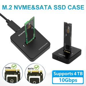 듀얼 프로토콜 M.2 NVME SATA SSD 도킹 스테이션 베이스 외장 하드 디스크 케이스 10G 온라인 읽기 쓰기 속