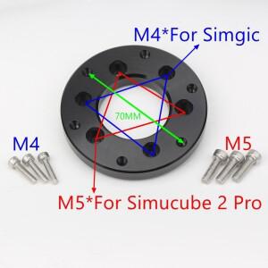 레이싱 게임 스티어링 휠 어댑터 플레이트 SIMAGIC/SC2P Simucube 2 Pro 용 70mm PCD 수정