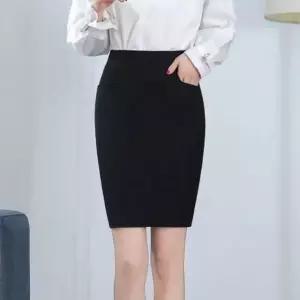 H라인 오피스룩 정장스커트 뒷트임 정장치마 면접 올