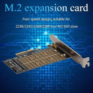 PCIE-M2 SSD 어댑터 M.2 NVME M 키-PCI Express 4.0 X4 + SATA B 키-SATA3.0 라이저 카드(2230 2242 2260